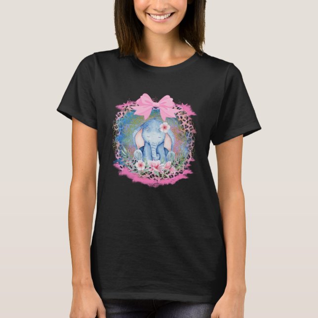 Cut Elephant Flower Boho Elephant T-Shirt (Vorderseite)