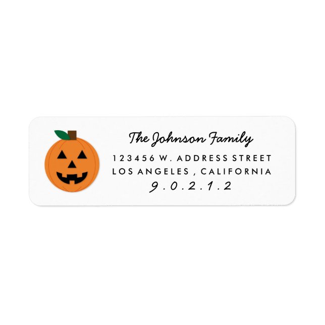 Cut Halloween Pumpkin Zuhause-Rücksendeadressen-Au (Vorne)