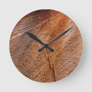 Cut Log Wood Grain Runde Wanduhr