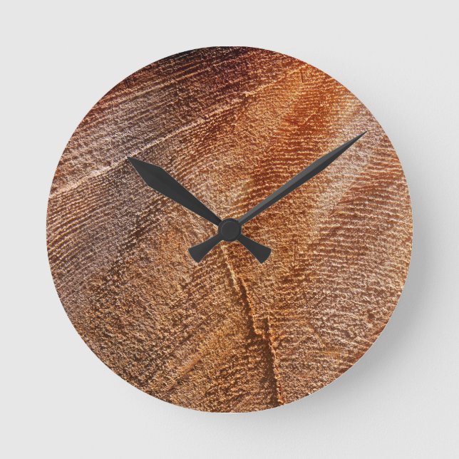 Cut Log Wood Grain Runde Wanduhr (Vorderseite)