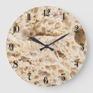 Cut of the fresh bread große wanduhr