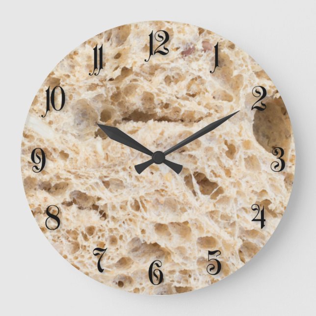 Cut of the fresh bread große wanduhr (Vorderseite)