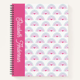 Cut Pink Boho Rainbow Girl Notizbuch