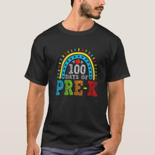 Cute 100 Days Of Pre-K Rainbow 100Th Day Of School T-Shirt