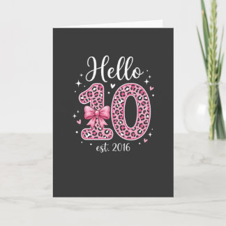 Cute 10th Birthday Girl Hello 10 est 2016 Tee Karte