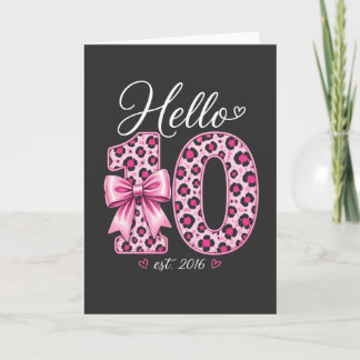 Cute 10th Birthday Girl Hello 10 est 2016 Tee Karte