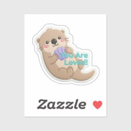 Cute 3D Otter "You Are Loved" Digital Sticker