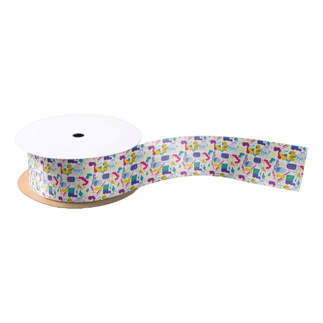 Cute 90s style tiled pattern party  satinband (Spule)