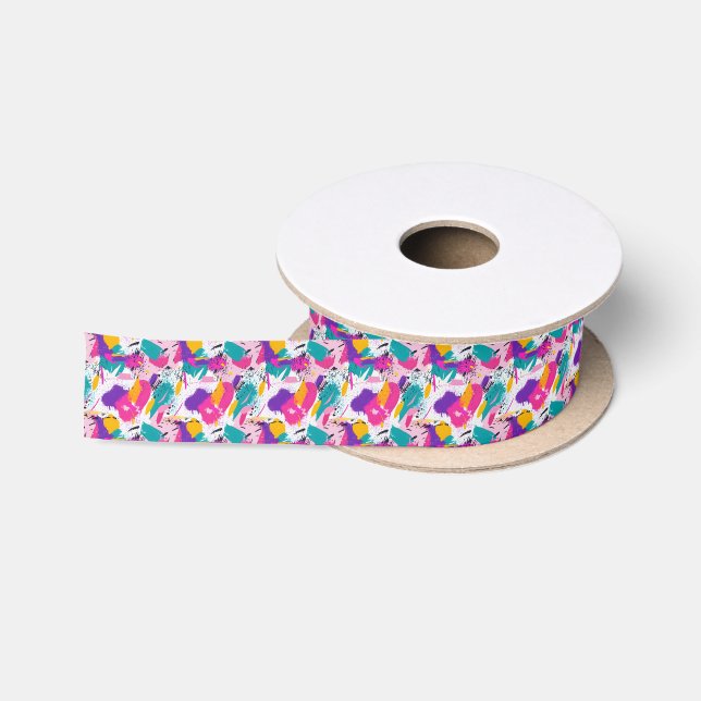 Cute 90s style tiled pattern party  satinband (Spule)