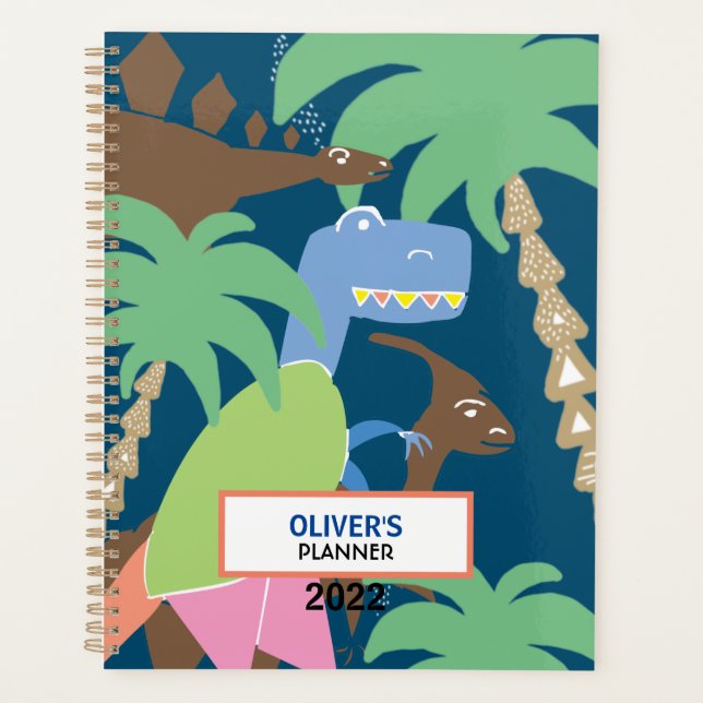 Cute Abstrait Jurrasic Dino Dinosaur Enfants Bleu (Devant)