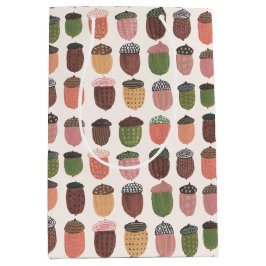 Cute Acorn Girl Anniversaire rose moyen sac cadeau