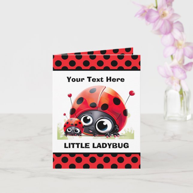 cute add your purpose text little ladybug karte (Orchidee)