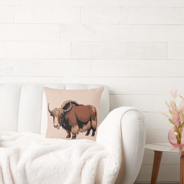 Cute & adorable brown Yak  Kissen (Liege)