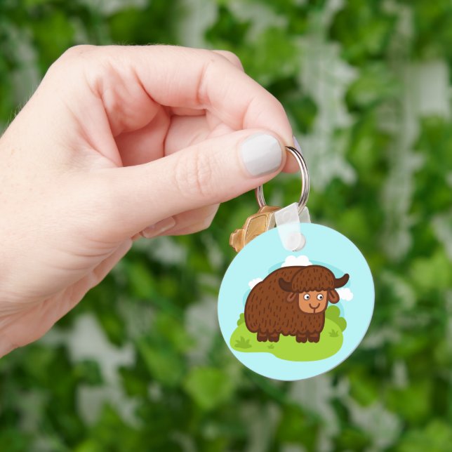 Cute  & adorable brown Yak Schlüsselanhänger (Hand)