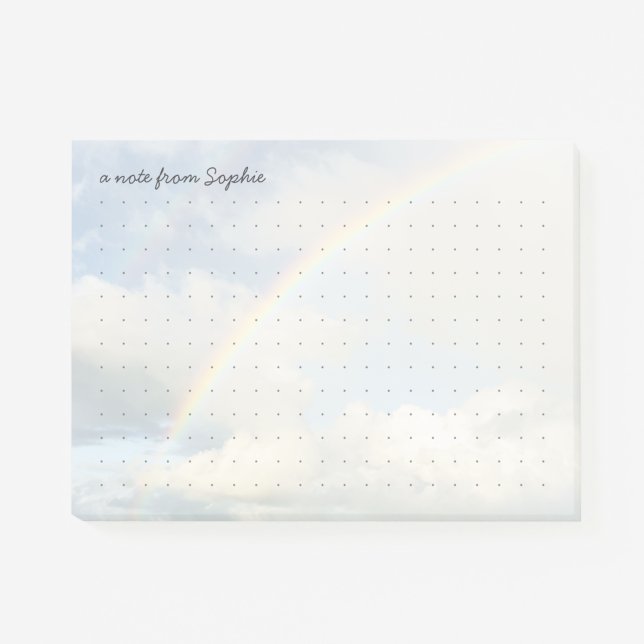 Cute aesthetic rainbow Dot Grid Personalized Name Post-it Klebezettel (Von Creator hochgeladen)