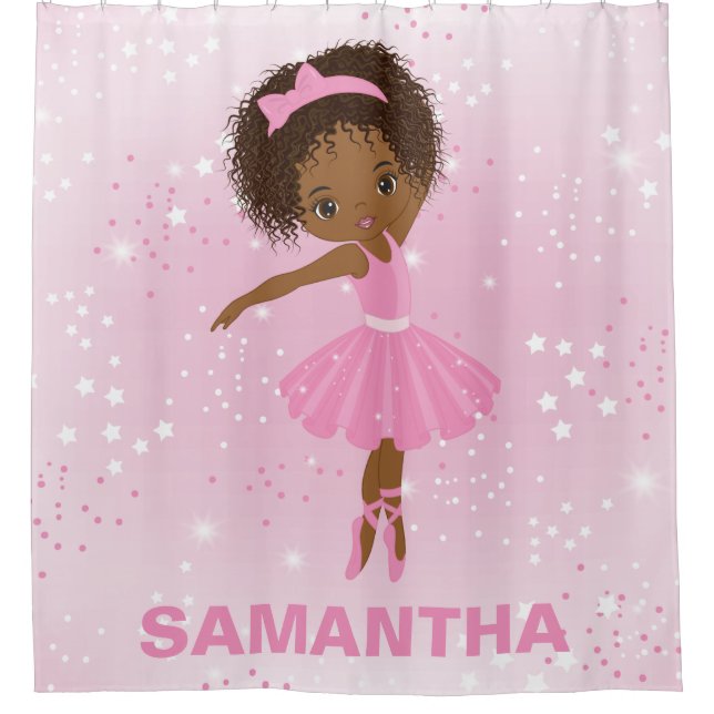 Cute African American Ballerina Douche rideau (Devant)