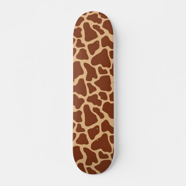 Cute African Wildlife Giraffe Animal Print Pattern Skateboard (Vorne)