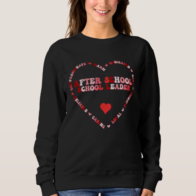 Cute After School School Leader Valentines Day Hea Sweatshirt (Vorderseite)