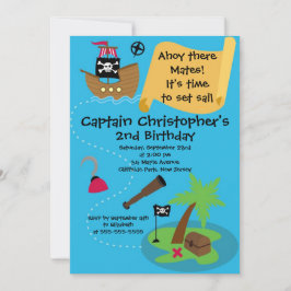 Cute Ahoy Mates Invitations Pirate Birthday Party