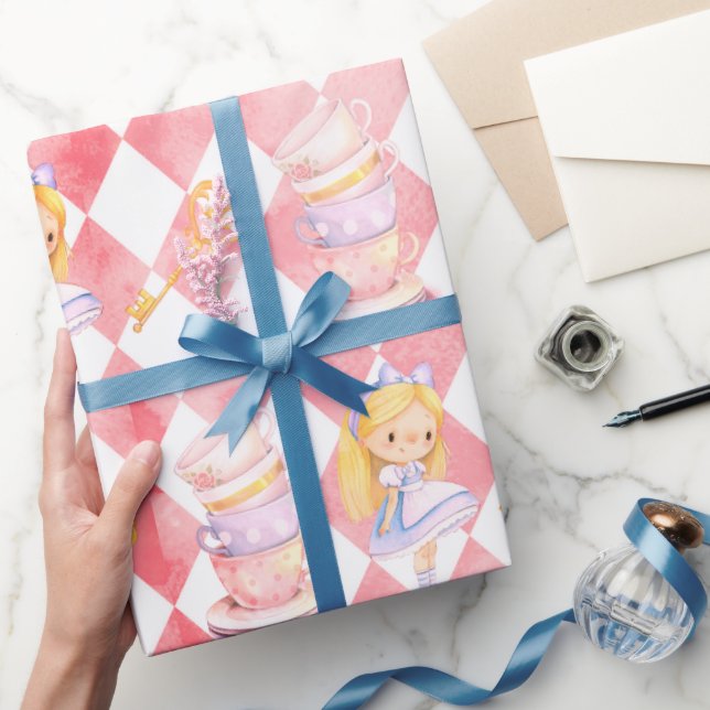 Cute Alice au pays des merveilles Papier cadeau ro (Cadeaux)