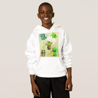 cute alien&cactus hoodie,Add a touch of cosmic cut