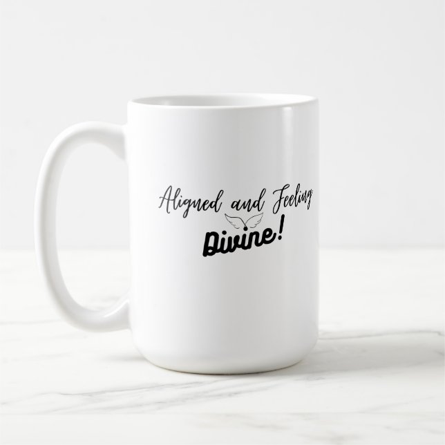 Cute aligné et se sentir divin café Mug (Gauche)