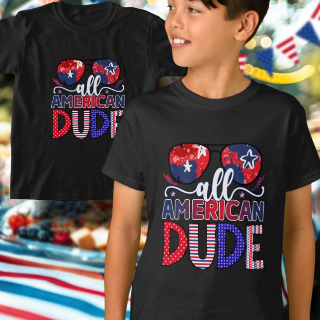 Cute All American Dude 4th Of July Celebration T-Shirt (Von Creator hochgeladen)