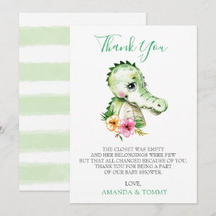 Cute Alligator Hibiscus Baby shower Merci