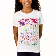 cute Alphabet “M” Design T-Shirt for Little Girls