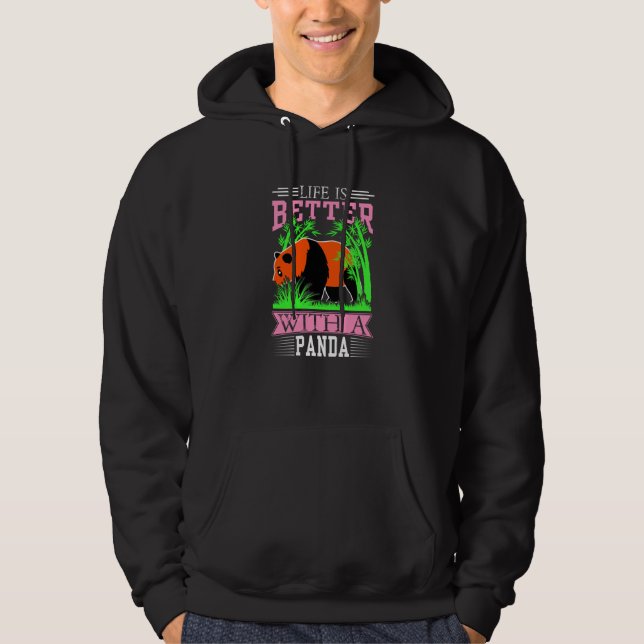 Cute amazing panda quote for animal enthusiasts  2 hoodie (Vorderseite)