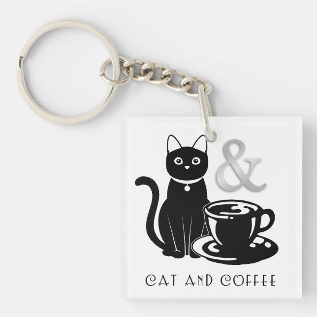 Cute Amoureux des chats Lover café noir et blanc (Devant)