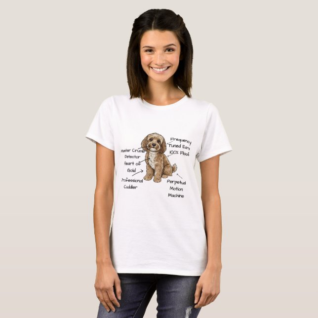 Cute Anatomy of a Cockapoo Dog Lover Gift T-Shirt (Vorne ganz)