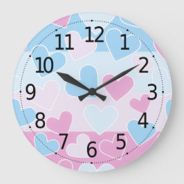 Cute and Adorable Valentine's Day Pastel Hearts | Große Wanduhr