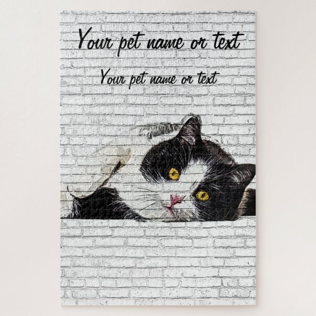 Cute and Charming, Black and White Cat (Vertikal)