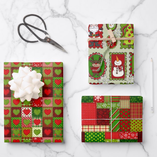 Cute and Colorful Christmas Wrapping Paper Sheets  Geschenkpapier Set (Vorderseite)