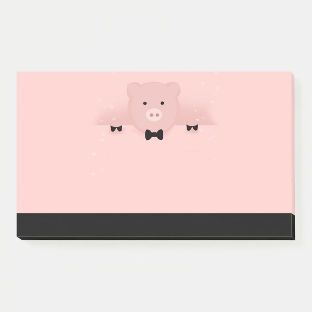 Cute and Fancy Pink Pig Post-it Klebezettel (Vorderseite)
