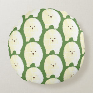 Cute And Fluffy Dog Art, Poméranie coussin rond