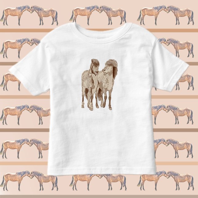 Cute and fun Icelandic horses Kleinkind T-shirt (Von Creator hochgeladen)
