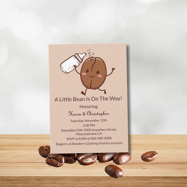 Cute And Funny Coffee Lover Baby Shower Invitation Einladung (Von Creator hochgeladen)