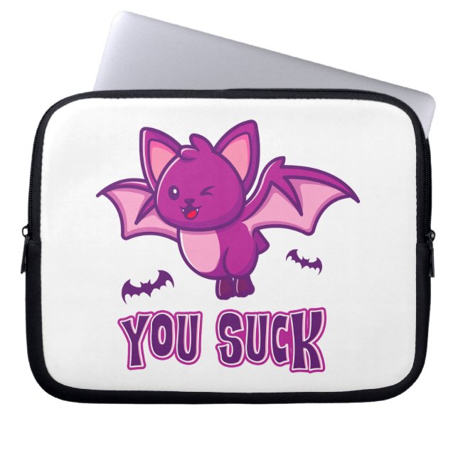 Cute and Funny Halloween Vampire Bats You Suck Laptopschutzhülle (Vorderseite)
