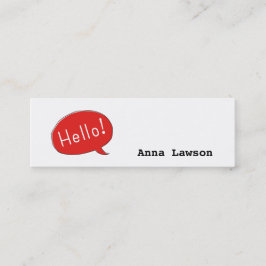 Cute and simple Hello! business card Mini Visitenkarte