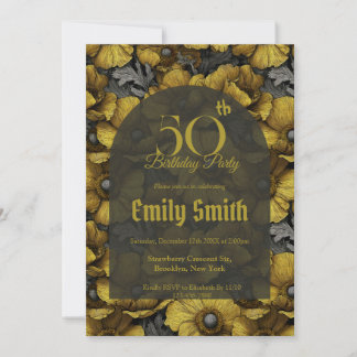 Cute Anemones Fantasy Surprise Birthday Party Einladung