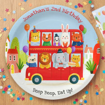 Cute Animal Double Decker Party Bus Birthday