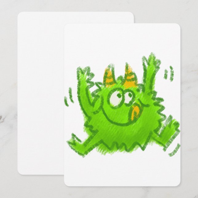 Cute Animal Drawing Einladung (Vorne/Hinten)