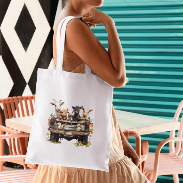 Cute Animal Farm On Tote Bag (Créateur téléchargé)