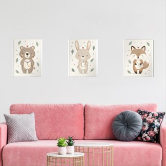 Cute Animal Neutral Woodland Nurse Nursery