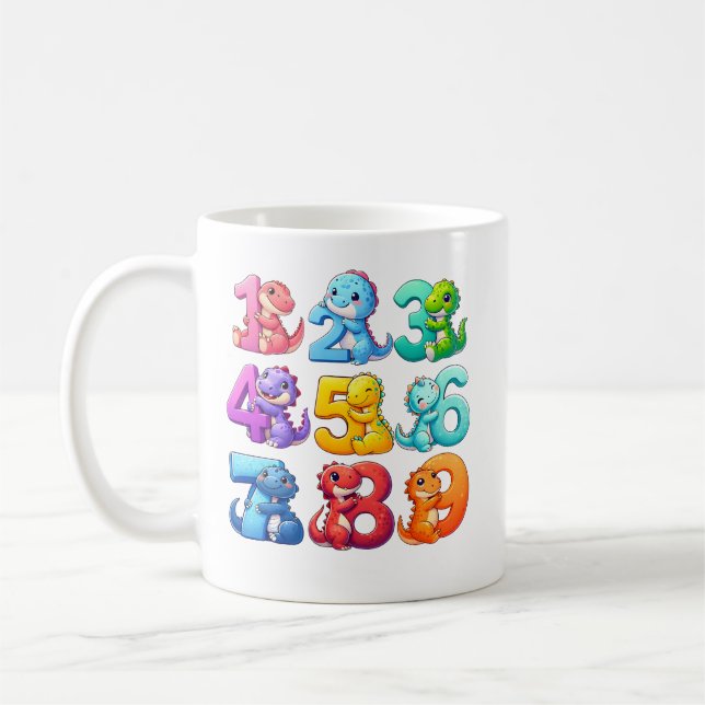 Cute Animal Numbers Maths Mug for Kids (Gauche)