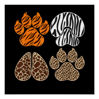 Cute Animals Animal Print Design Adorable Wildlife Poster