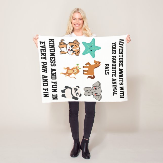 Cute animals blanket for kids fleecedecke (Beispiel)