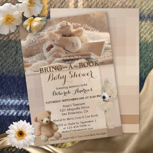 Cute Animals Bring A Book Baby Shower Invitation Einladung